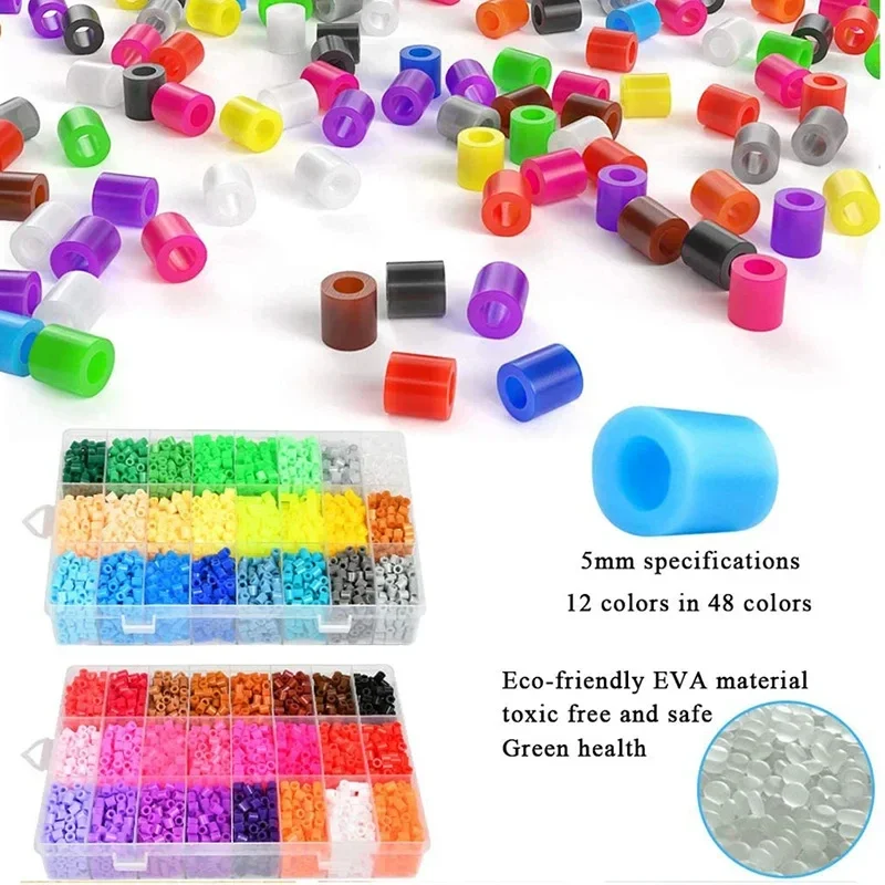 24/72 colors box set hama beads toy 2.6/5mm perler educational Kids 3D puzzles diy toys fuse beads pegboard sheets ironing paper 5
