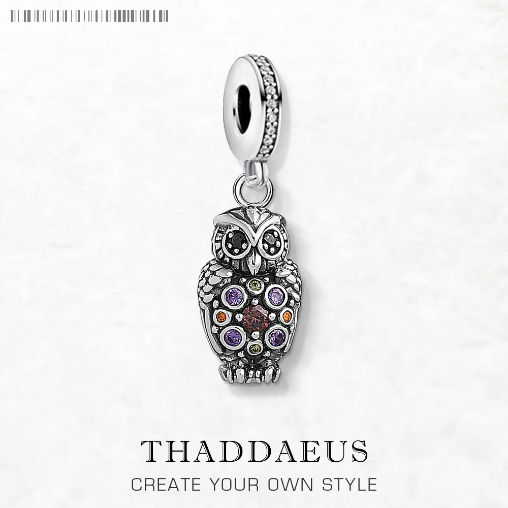 Elegant Owl Queen Charms Europe Fine Jewelry Women Gift In 925