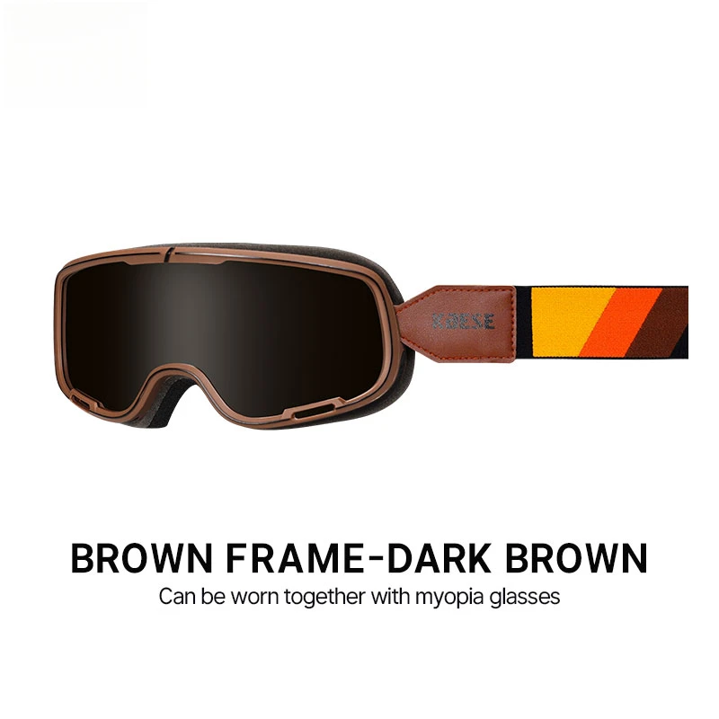 VintageMotorcycleGogglesRetroPhotochromicMotocrossCyclingGogglesForOverGlassesAnti