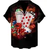 Men's 2024 Casual 3D Shirts Playing Card Printed Fun Shirts Street men's Summer Short Sleeved Clothing Men's Outdoor Clothing 2
