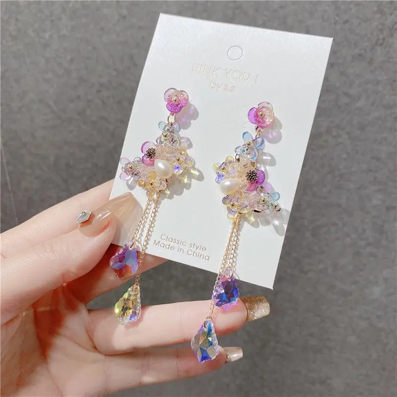 Korean Heart Drop Earrings | Korean Accessories | Dangle
