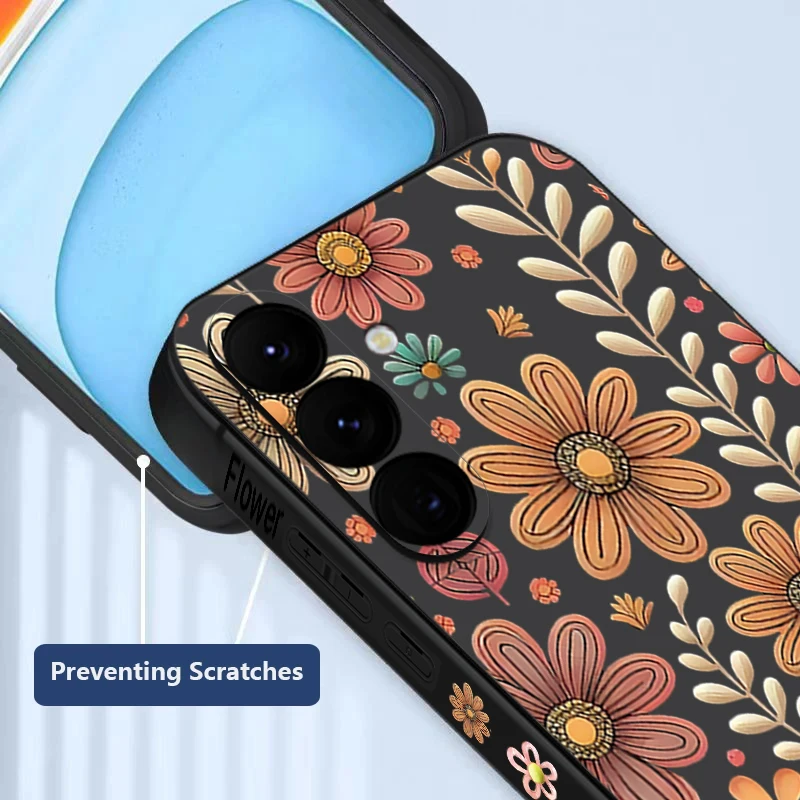 Retro Sunflower Leaf Pattern Phone Case