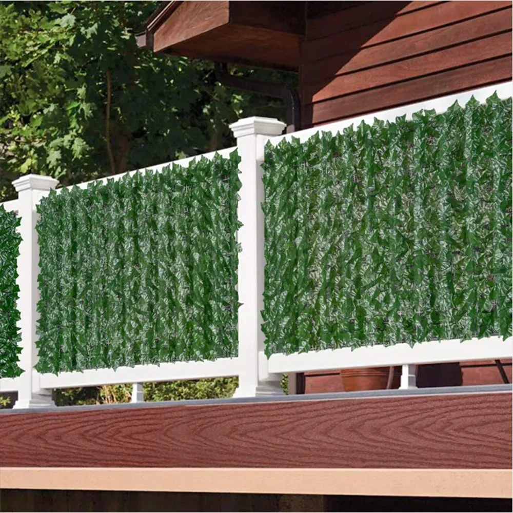 50 x200cm siepe di edera artificiale pannelli di recinzione a foglia verde schermo di recinzione per la Privacy finta per la decorazione del balcone del giardino all'aperto di casa 1 x3m