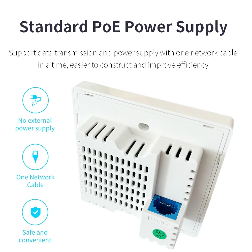 IPCOM W37AP AX1500 in-Wall Wireless Gigabit Access Point WiFi 6 PoE Powered Seamless Roaming Wireless Dual-Band Wifi6 AP in wall