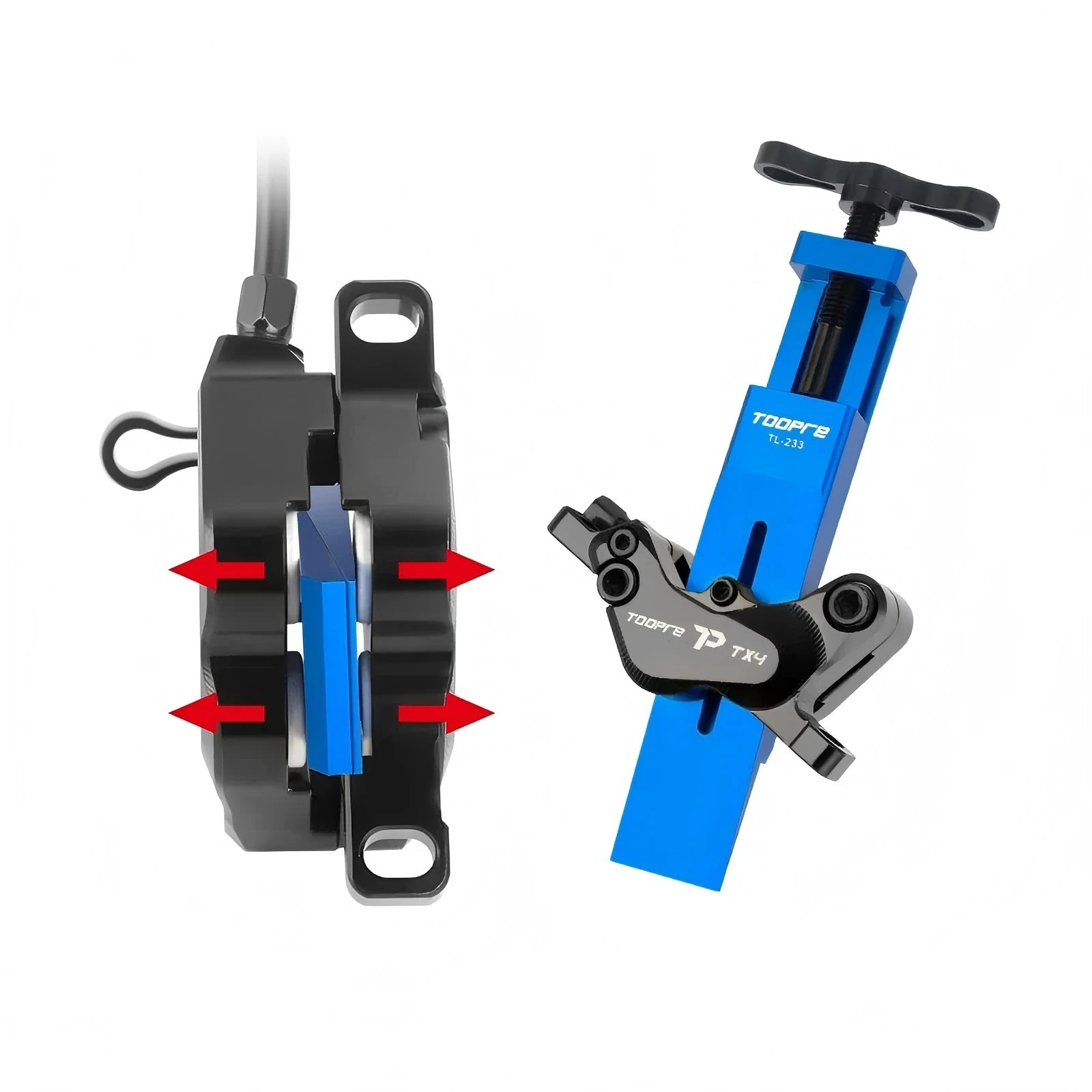TOOPRE TL-233 유압 디스크 브레이크 피스톤 리셋 도구 알루미늄 합금, 7.0-12.6mm 스트로크, 시마노/스램 MTB/로드 바이크 캘리퍼용