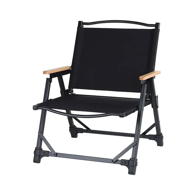 New Detachable Kermit Chair Convenient Aluminum Widened Camping Folding Chair Outdoor Picnic Sea Fishing with Wood Armrest