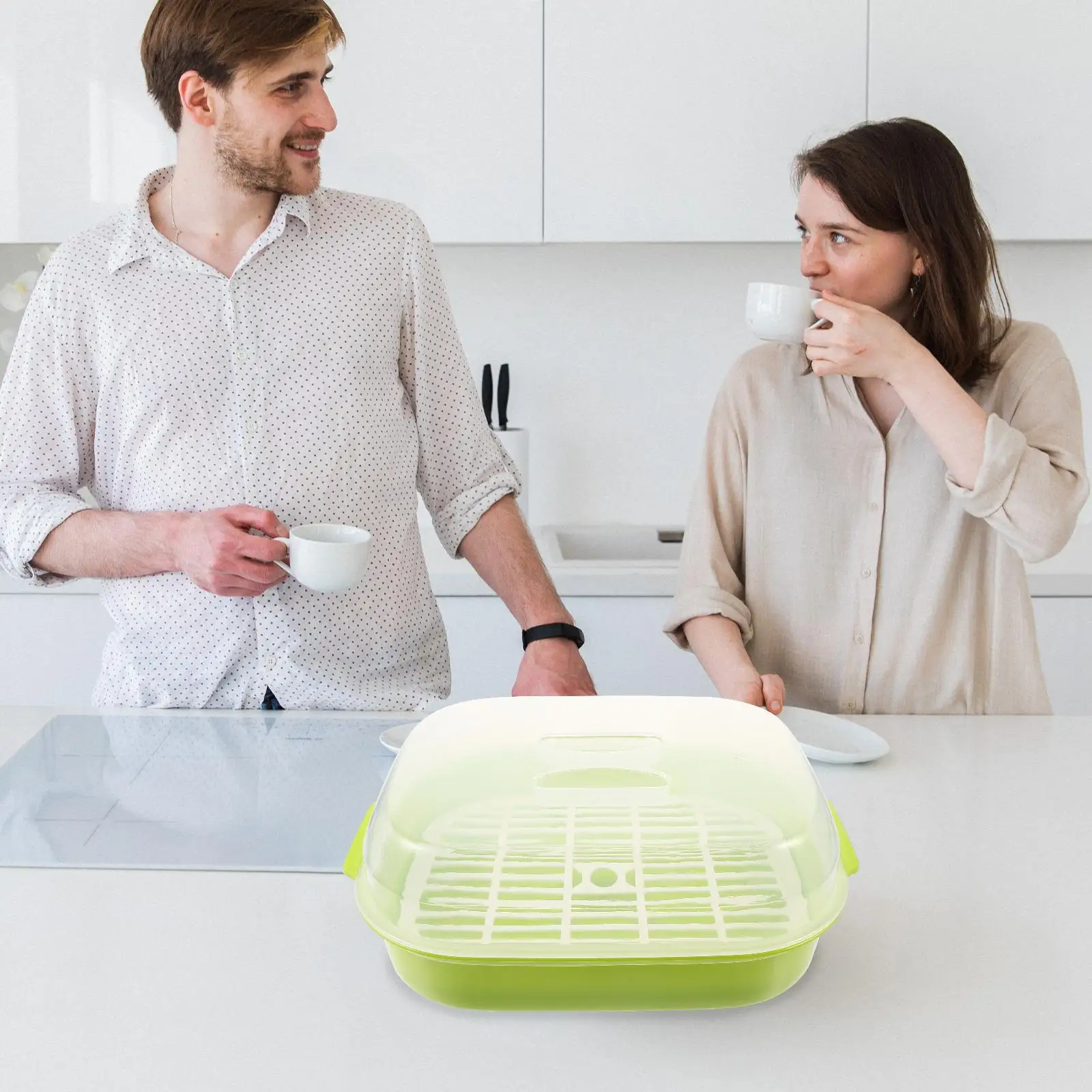 Steamed Fish Microwave Oven for Buns Kitchen Cooking Heating Baby Food Containers with Lids Steaming Vent