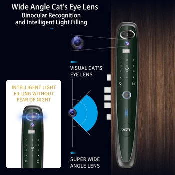 Tuya Smart 3D Face Door Lock Security Face & Camera Monitor Intelligent Fingerprint Password Biometric Electronic Key Unlock 4