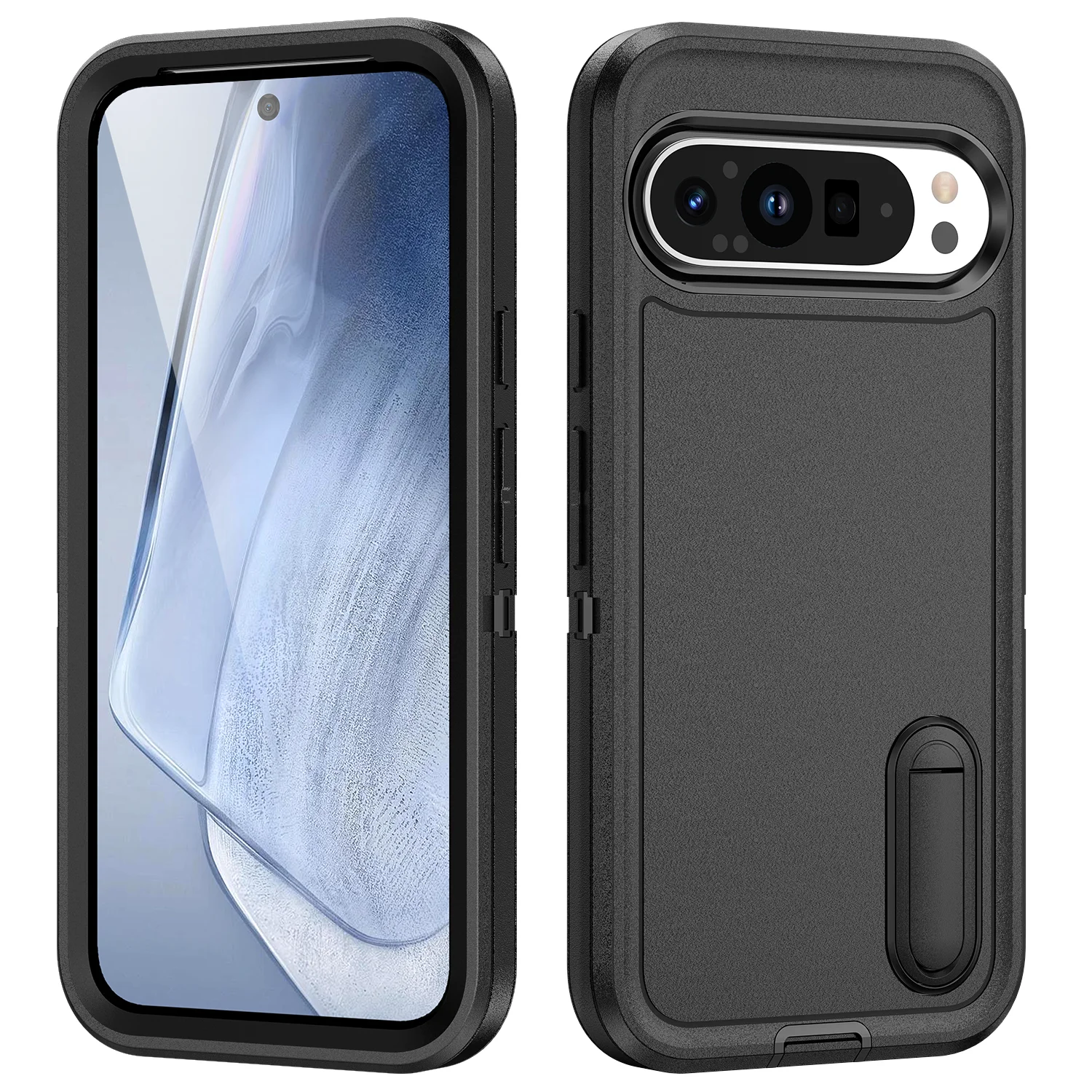Ultimate Shockproof Hybrid Case with Hidden Stand Holder and Dual-Layer Bumper