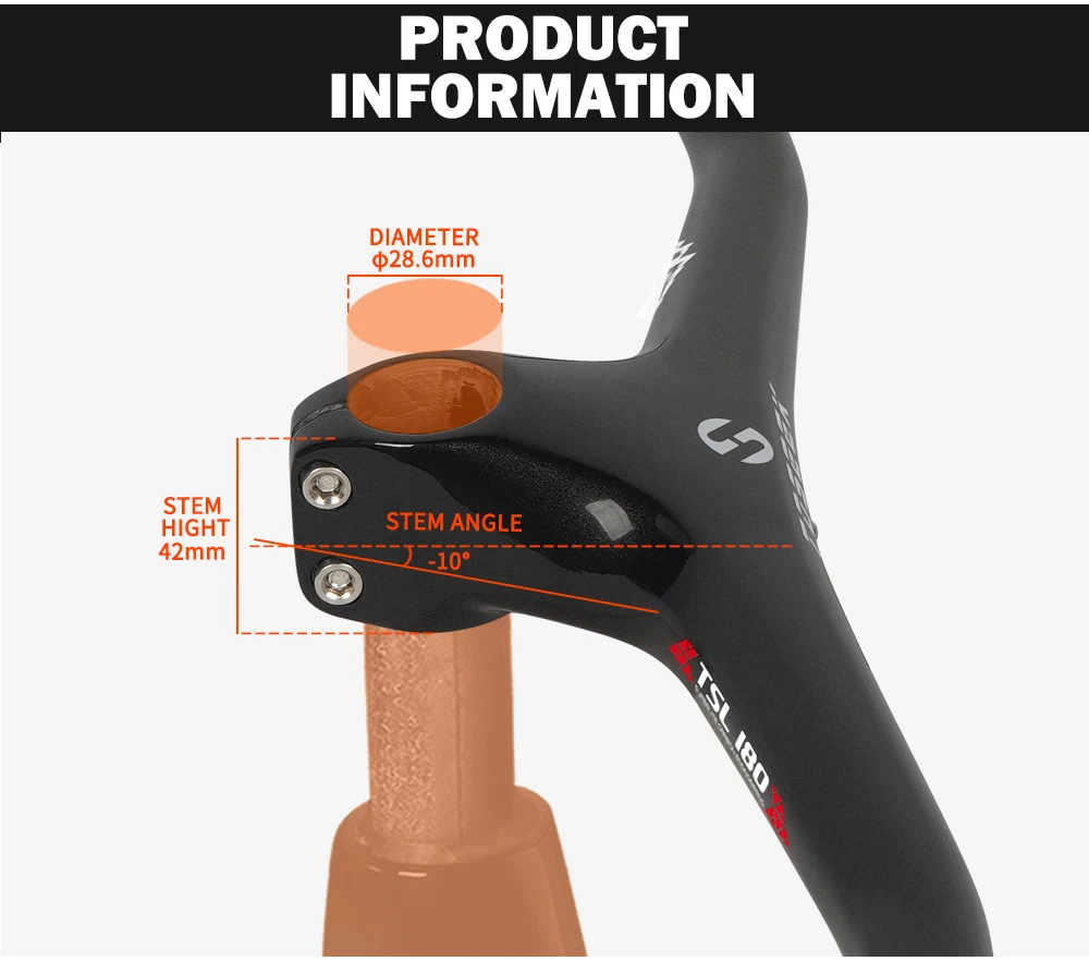 TOSEEK TSL180 Mtb Lenker Und Vorbau-10 Grad Carbon Integrierte Lenker 260g Width780-70/80/90/100/110mm Für Mountainbike – Detail 6