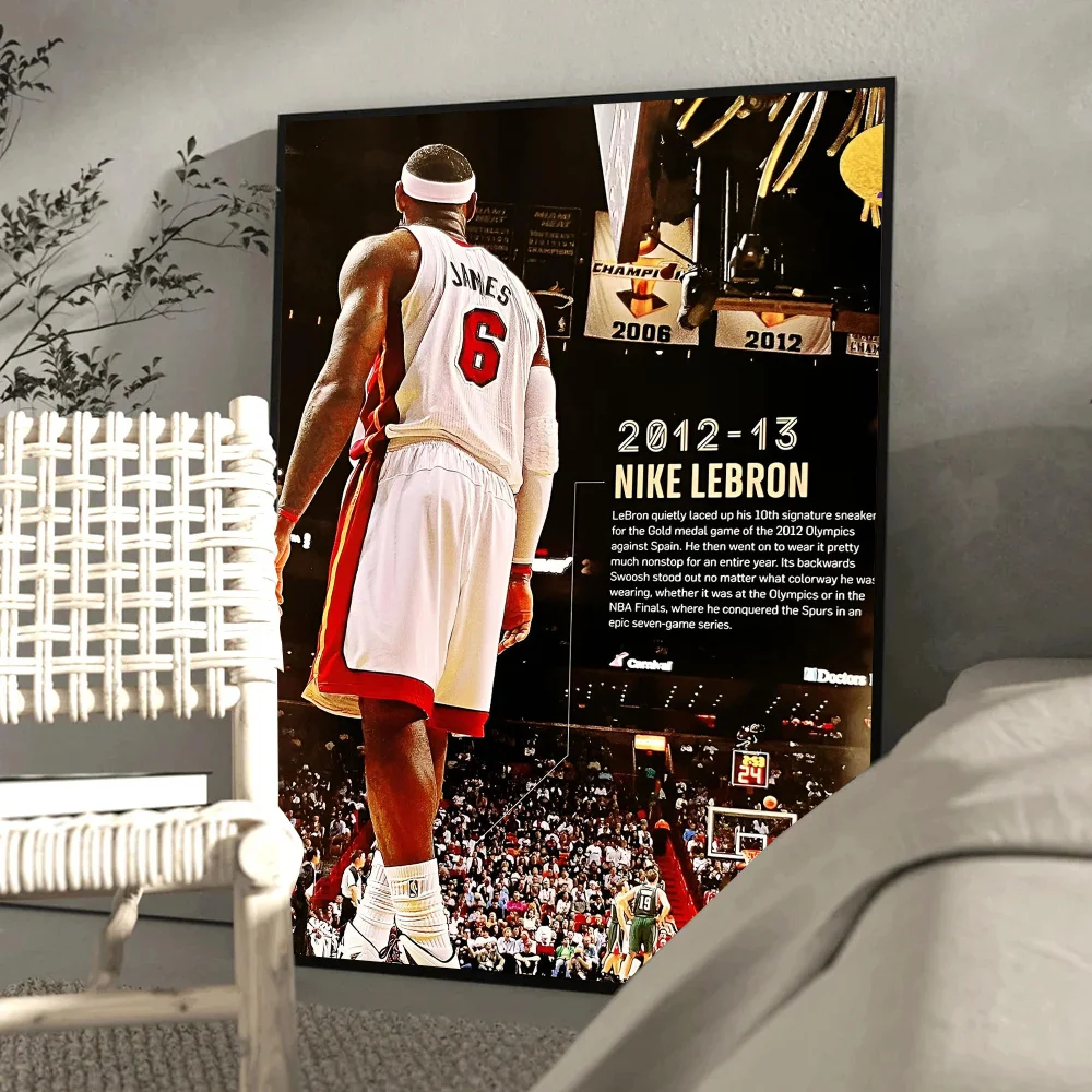 Basquete LeBron James Cartaz Impressão Em Papel, Arte Pintura Decoração,  Sala De Estar, Quarto, Bar, Restaurante, Café, Casa, 1Pc - AliExpress, image size:1000x1000