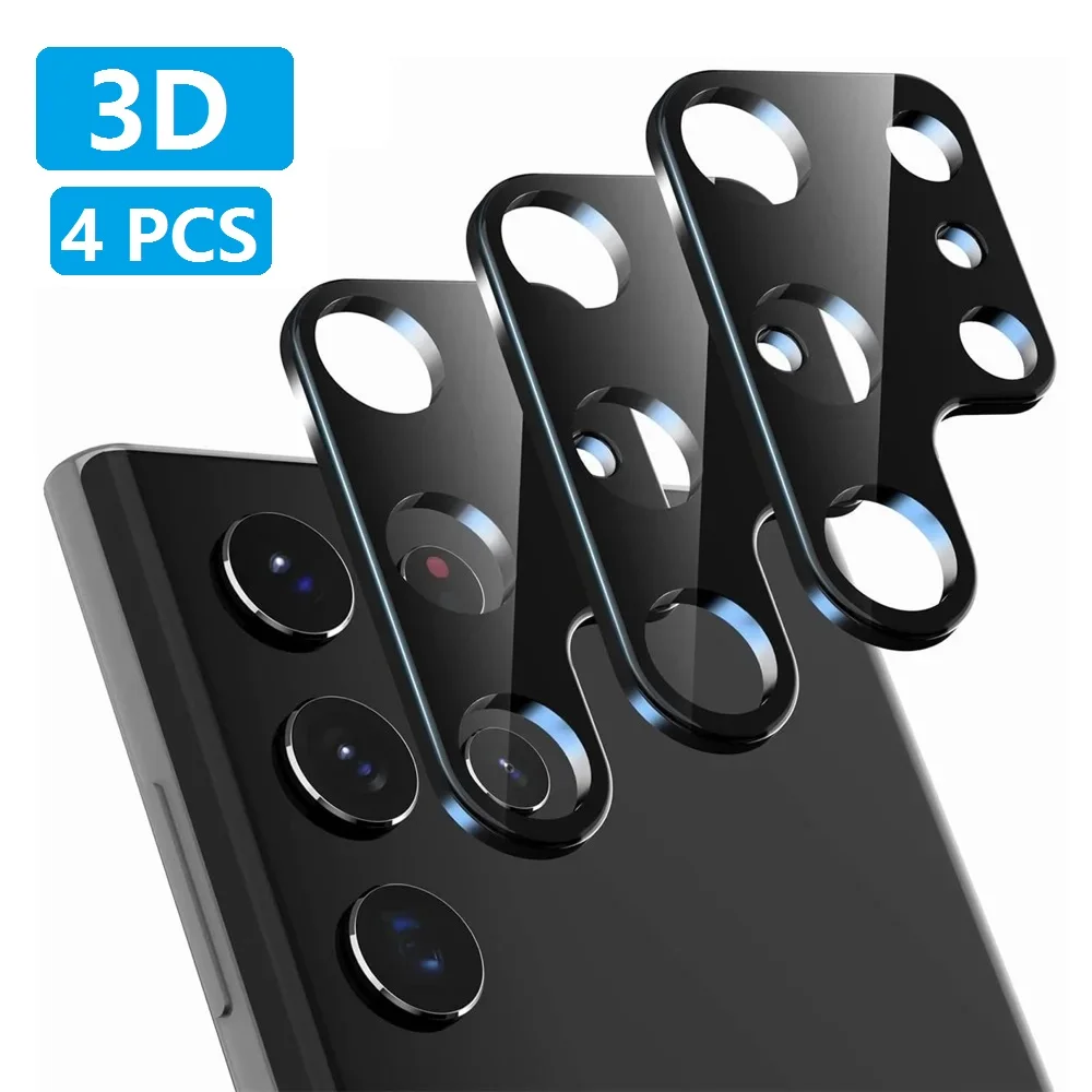 3D 카메라 렌즈 스크린 보호대, 삼성 S24 플러스 S22 S23U 휴대폰 후면 렌즈, HD 스크래치 방지 풀 커버 유리 S24, 4 개