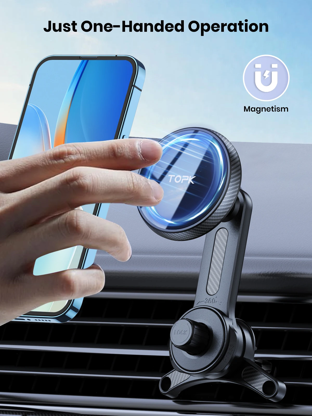 Mag-Safe Phone Holder Car, Magnetic Phone Car Mount, Air Vent Car Phone Holder w