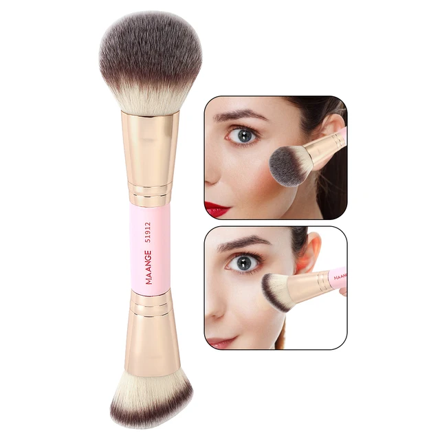 MAANGE Dual-end Makeup Brush for Foundation Powder Blush Contour Soft Dense Bristles Strong Powder Grabbing for Gifts