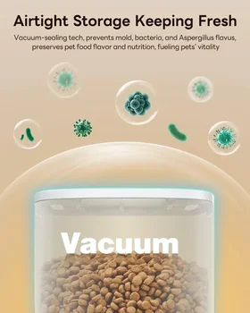 Automatic Dog Feeder, 15L/63 Cups Automatic Feeder for Large Dog, Vacuum-Sealed Dog Food Storage, Dog Food Dispenser with 200mm 6