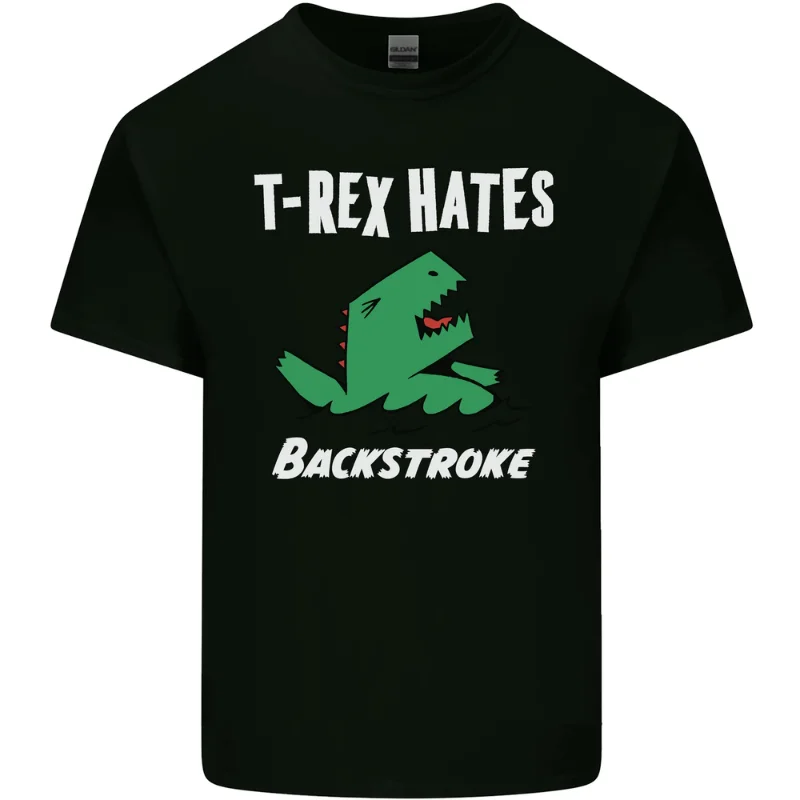 

Забавная Мужская хлопковая футболка для плавания T-Rex Hates Backstroke