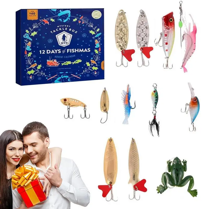 

12 шт., рыболовные приманки с календарем