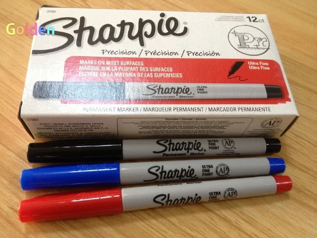 Sharpie 37001 37002 37003 37004 Permanent Markers, 0.5mm Ultra Fine Point  Lays Down Razor Sharp Lines; Pack of 12 Pens - AliExpress