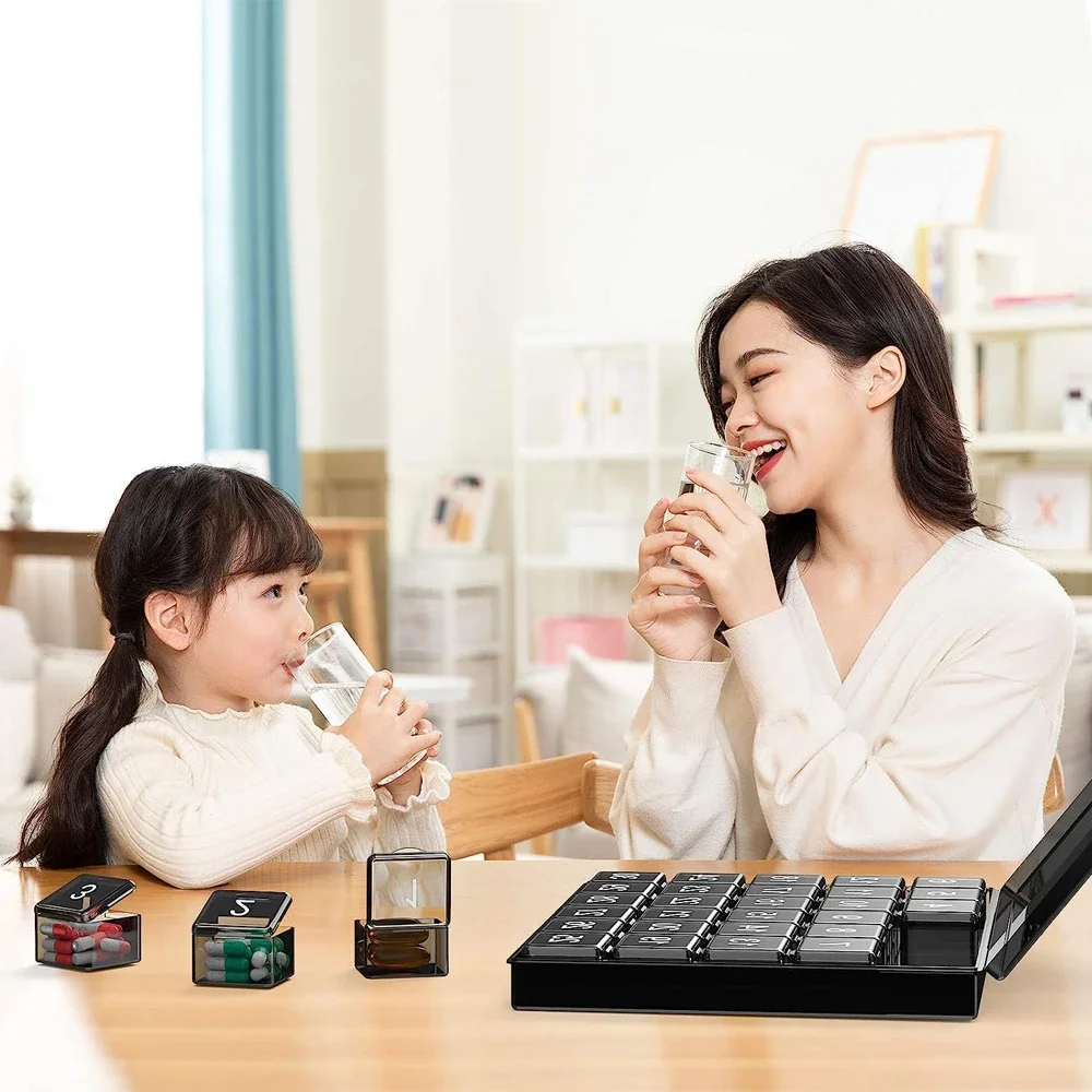 30-Day Portable Pill Organizer with Large Compartments