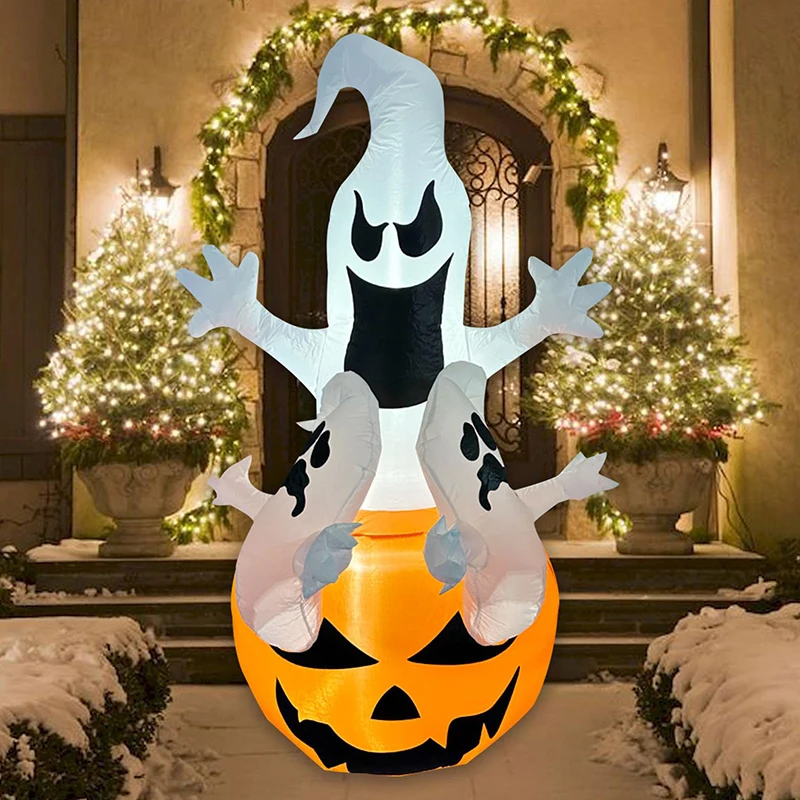 

Halloween Ghost Inflatable Lights Decor White Phantom Pumpkin Ornaments with LED Room Lamps Outdoor Courtyard Haunted House Prop