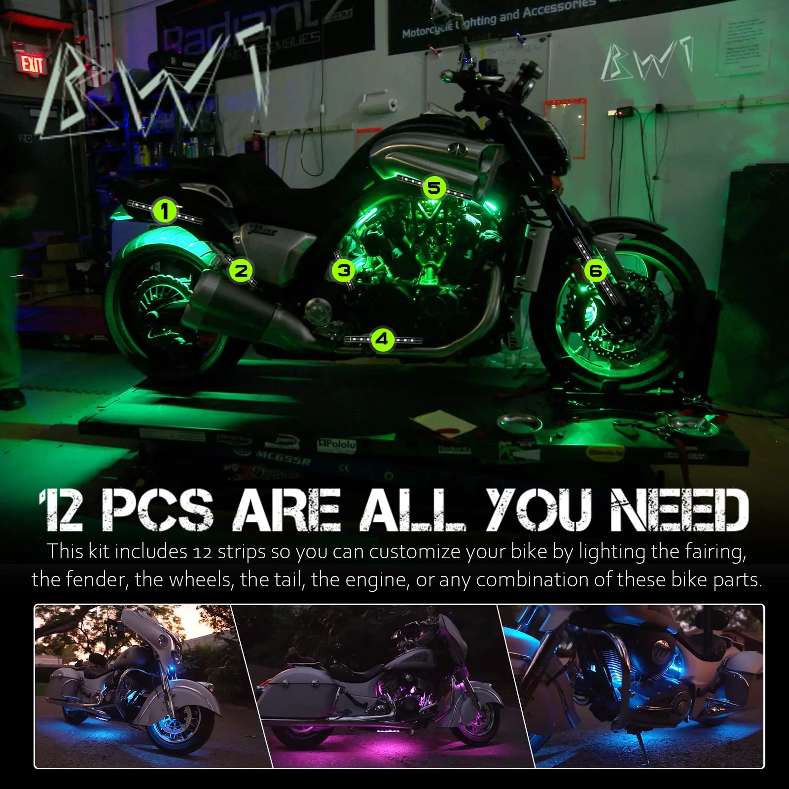 LED Atmosphere Light RGB Kit APP Music Control Flexible Waterproof Neon Strip For Car Motorcycle Decorative Lamp 12V
