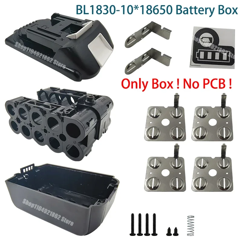 Makita 18V 리튬 배터리 플라스틱 케이스 보관함 BL1850 BL1830 쉘 하우징 니켈 스트립 나사 용 전동 공구 액세서리