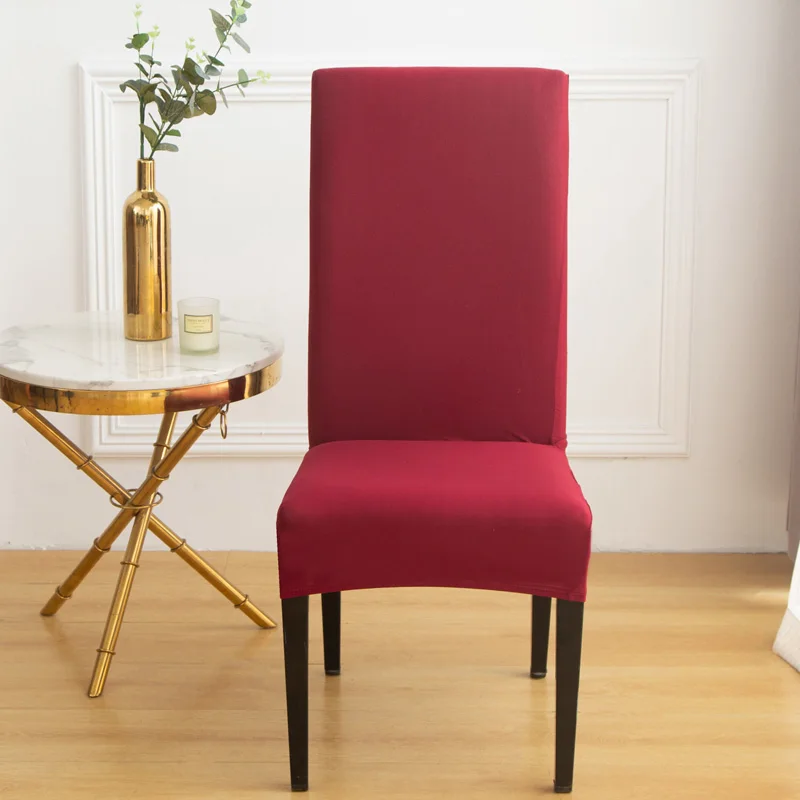 Solid Red Dining Chair Slip Covers 1/4/6PC Solid Color Chair Cover