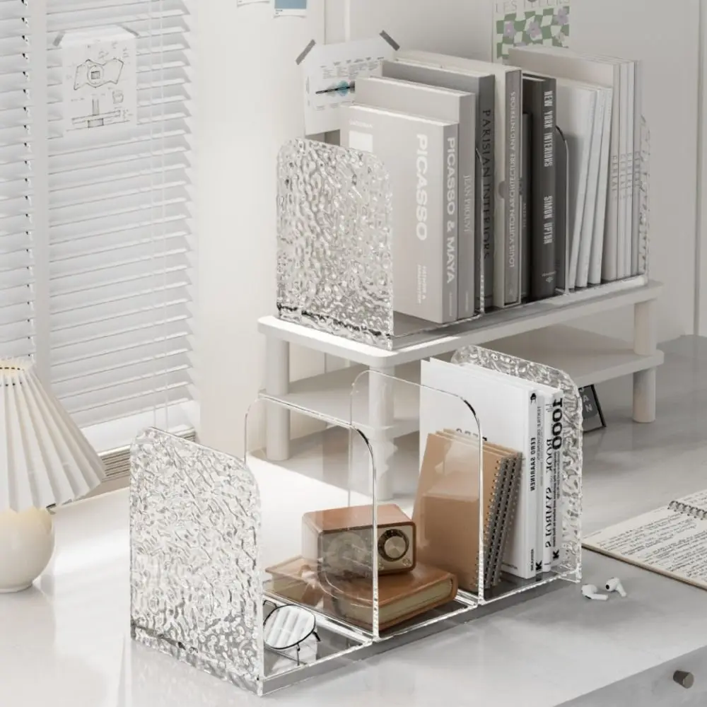 

Прозрачные подставки для книг с узором в виде ледника, прочная настольная подставка, книжная полка, простой книжный держатель