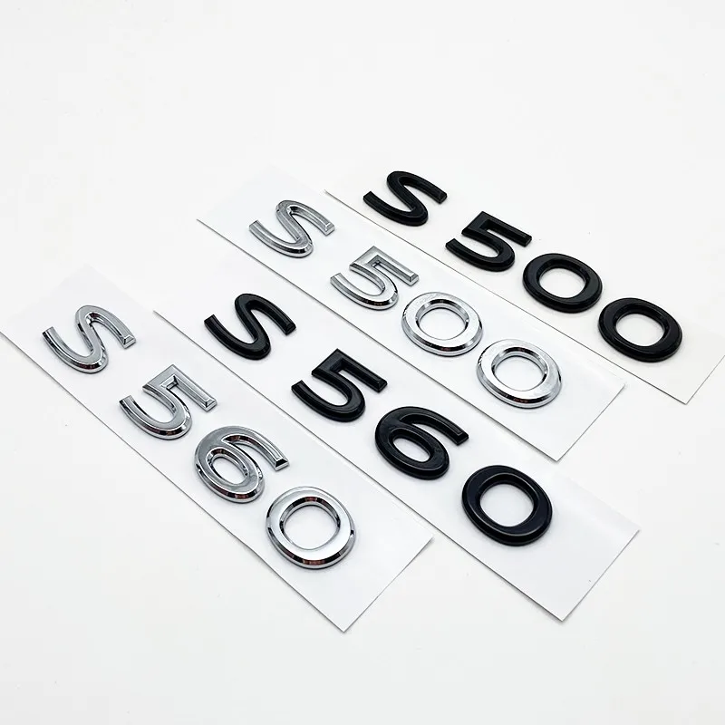 메르세데스 벤츠 S W222 W223 용 ABS 엠블럼, 자동차 측면 후면 배지 명판 로고 스티커, 유광 블랙 실버 S480 S500 S560 S580 S600