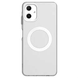 Candy Colors Translucent Phone Case with Magnetic Wireless Charging and Durable TPU Frame for A06 (White)