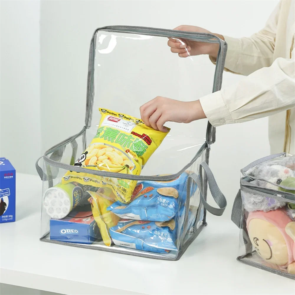 Foldable book box student dormitory classroom book organizer transparent waterproof household organizing storage box