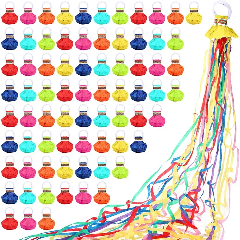 Hand Throw Confetti Poppers 5/10pcs Colorful Throw Streamers No Mess Paper Crackers For Wedding Birthday Party Supplies