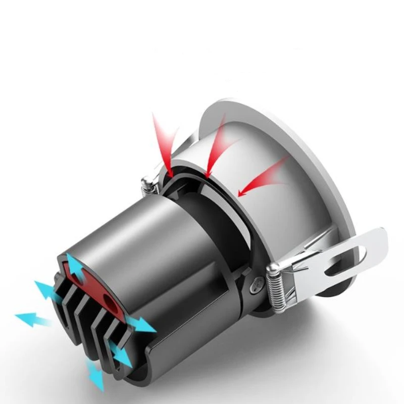 오목 눈부심 방지 LED COB 스포트라이트, 로비 공부방 조명용 천장 다운라이트, 조도 조절, 85-265V, 5W, 7W, 9W, 12W, 15W, 18W