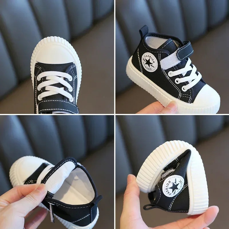 Neue Canvas-Schuhe für Kinder im Frühling und Herbst: Jungen mit weicher Sohle, bequem und rutschfest, Mädchen schlichte und vielseitige Freizeitschuhe._voghion.com