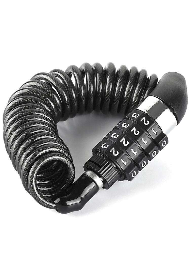 BicycleMiniPasswordLockPortableHelmetLockDurableSteelWireLock