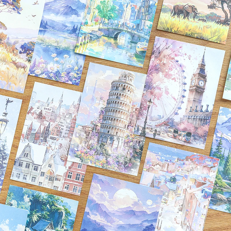 30 pcs Landscape material paper Decorative Diary Album Scrapbooking material Background paper junk journal supplies