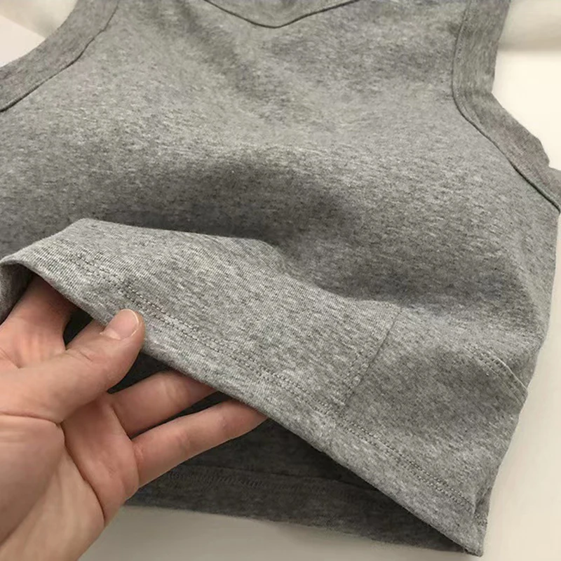 Women Undershirt Summer Short I-Word Women Beauty All-In-One with Bra Pads Inner Slimming Wrap Short Section Navel Sleeveless Vest