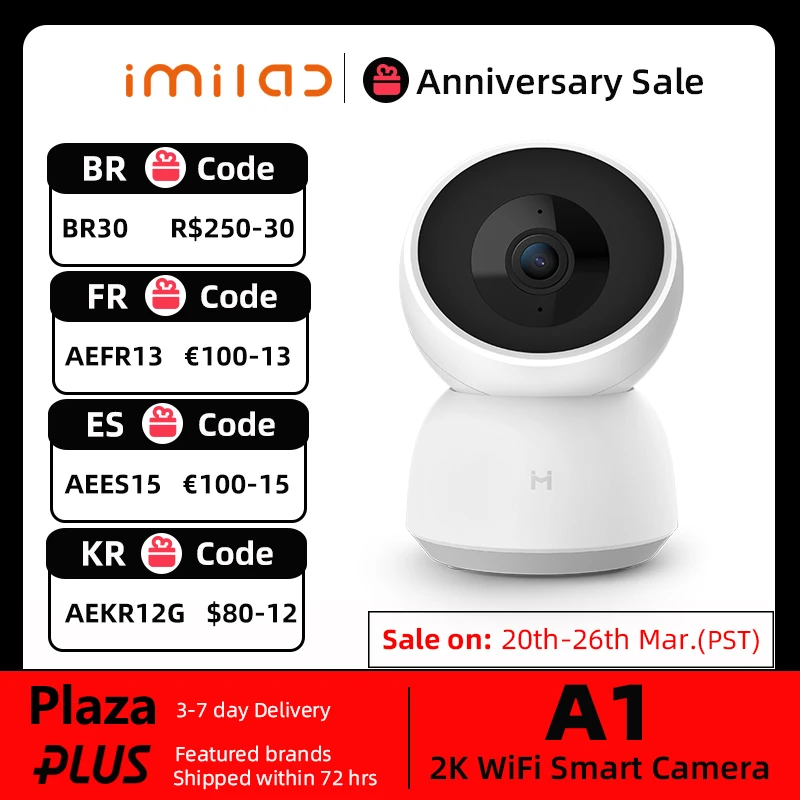 Kamera IP IMILAB A1 IP Camera 2K 1296P z EU za $24.73 / ~109zł Kamera IP IMILAB A1 IP Camera 2K 1296P z EU za $24.73 / ~109zł