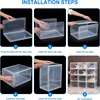 Foldable Acrylic Plate Shoes Storage Box Space Saving Stackable Thickened Shoe Sneaker Storage Organizer Case Easy To Assembly 6