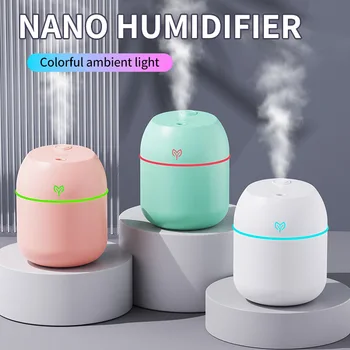 Portable USB Ultrasonic Air Mini Humidifier Essential Oil Diffuser Car Purifier Aroma Anion Mist Maker with LED Lamp Lighting 1