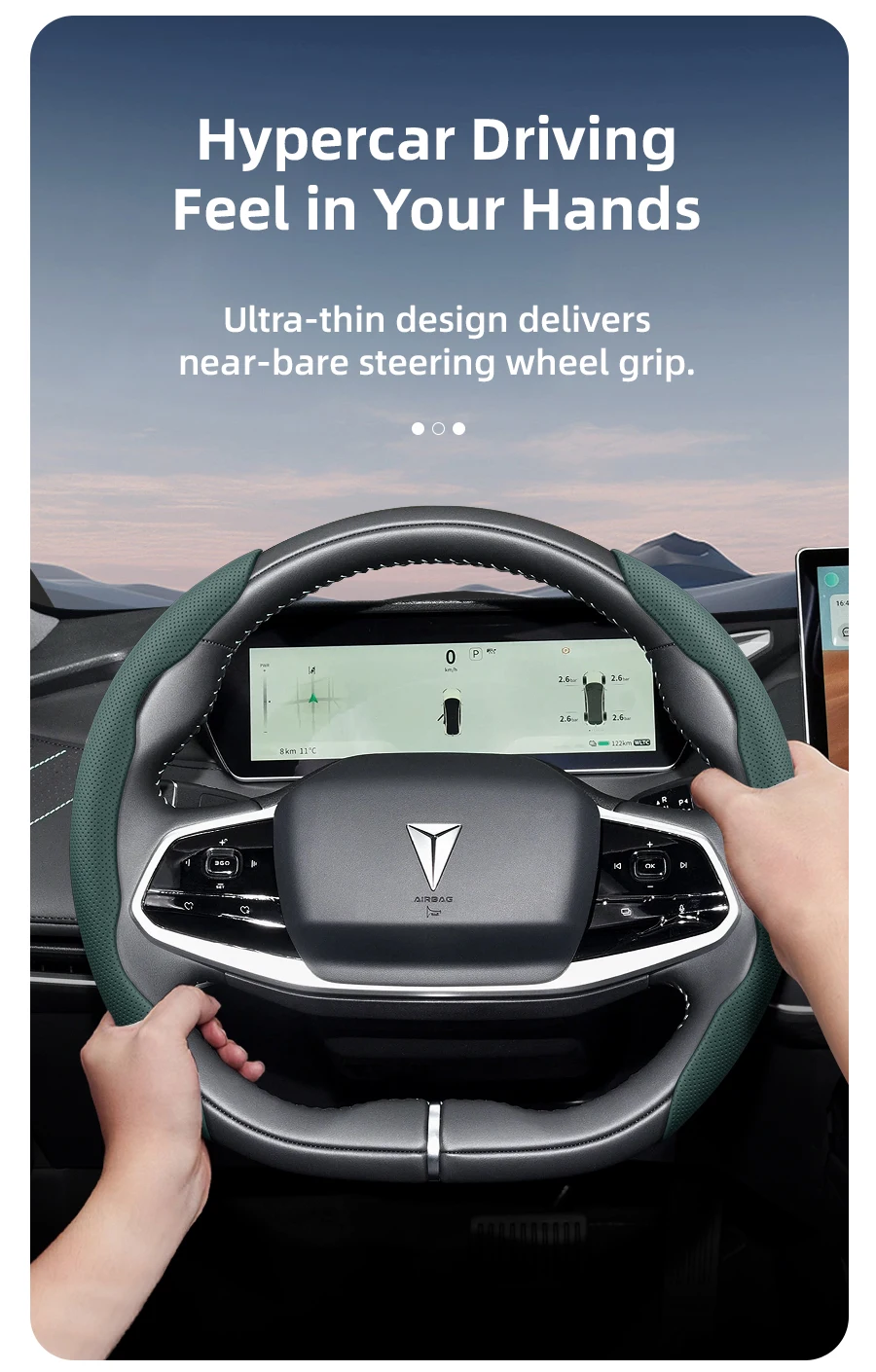 Geeignet für Deepal Atmungsaktive Löcher Leder-Lenkradabdeckung Segmentiertes Schnellverschluss-Design S07 L07 Autozubehör Auto – Detail 9