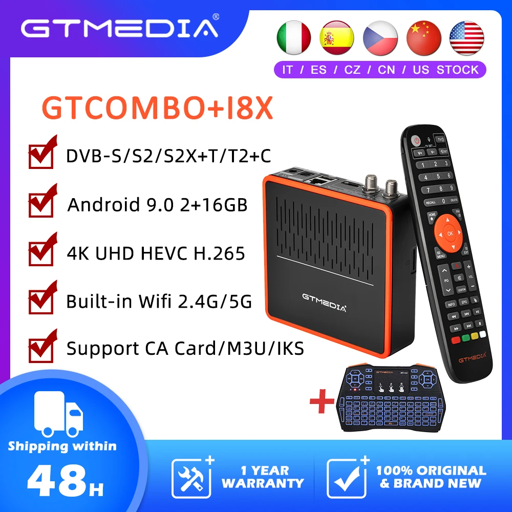 Gtmedia gt combo android 9 0 tv box dual core 3d ultra 4k wifi 2 4 5