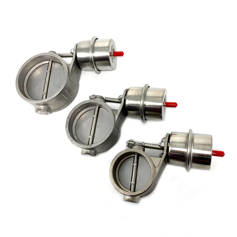 Car Stainless Steel Exhaust Control Valve Cutout Set Vacuum Actuator Closed Style Pipe Muffler Control Valve 51mm 63mm 76mm