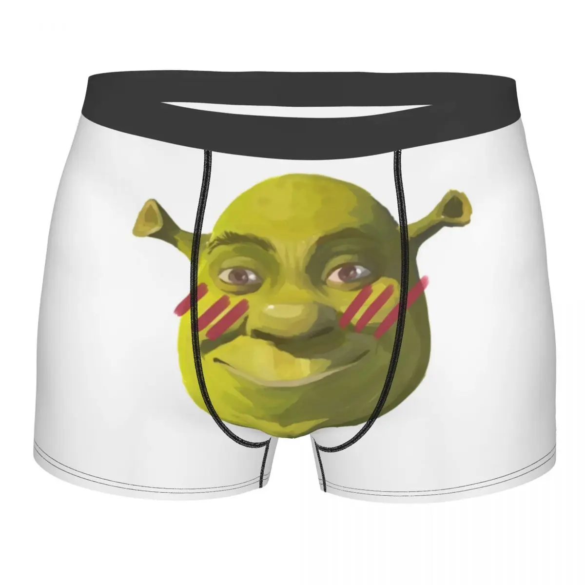 Mens Blushy Shrek Boxer Briefs Shorts Panties Breathable Underwear Male Funny Plus Size Underpants Polyester Print Panties shrek the third soundtrack 1 cd