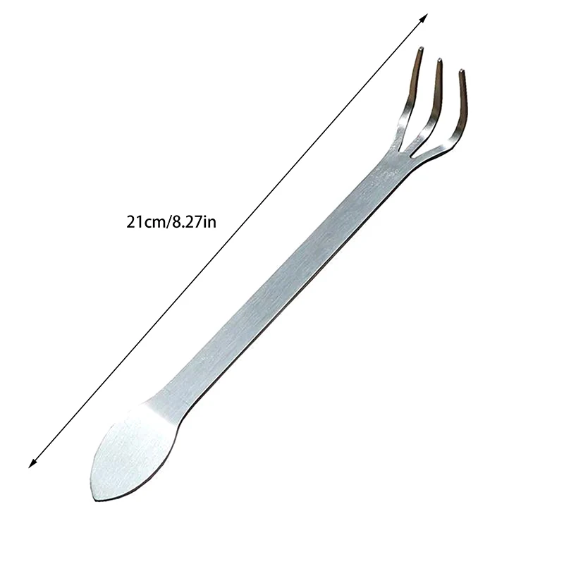 1Pc Stainless Steel Root Rake Bonsai Potted Plants 3-Prong Loosen Soil Tool Handheld Rustproof Rake Home Gardening Tool 21cm 5
