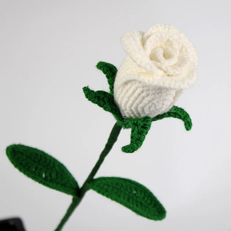 인공 뜨개질 원사 장미 홈 데코, 양모 핸드 뜨게 장미 꽃, 아름다운 식물, 어머니의 날, 발렌타인 데이 선물