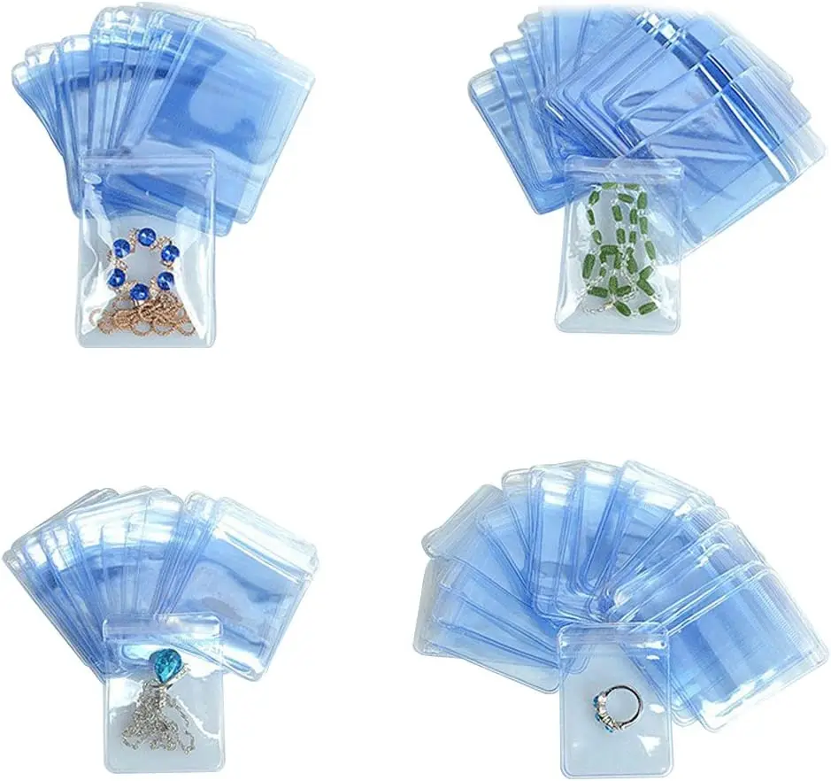 Jewelry Bag 100 PCS PVC Zipper Bags 3.2 x 4.8 INCH Transparent Jewellery  Packaging Pouch Thick Airtight Storage Sack (3.2 x 4.8 INCH) : Amazon.in:  Jewellery
