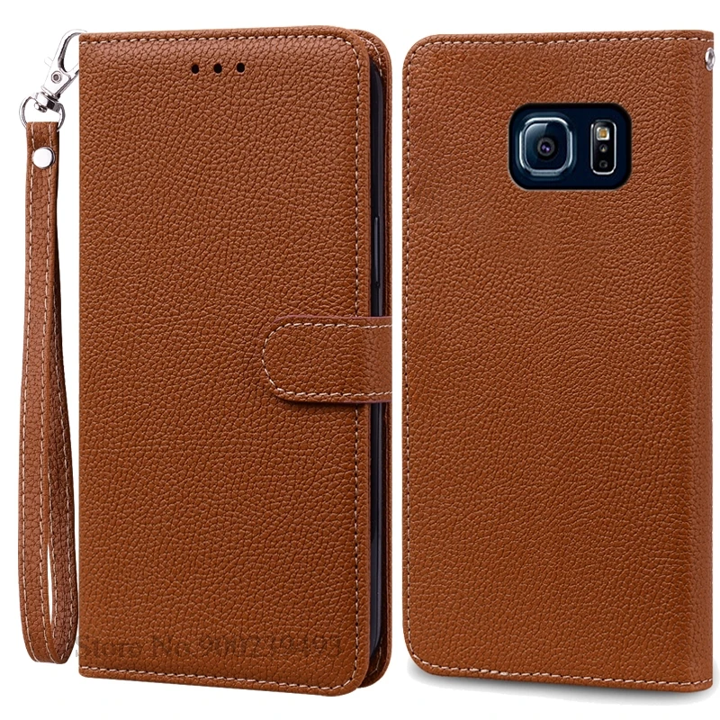 Luxurious Leather Flip Wallet Case for Samsung Galaxy S6 Series - Premium Protection and Style