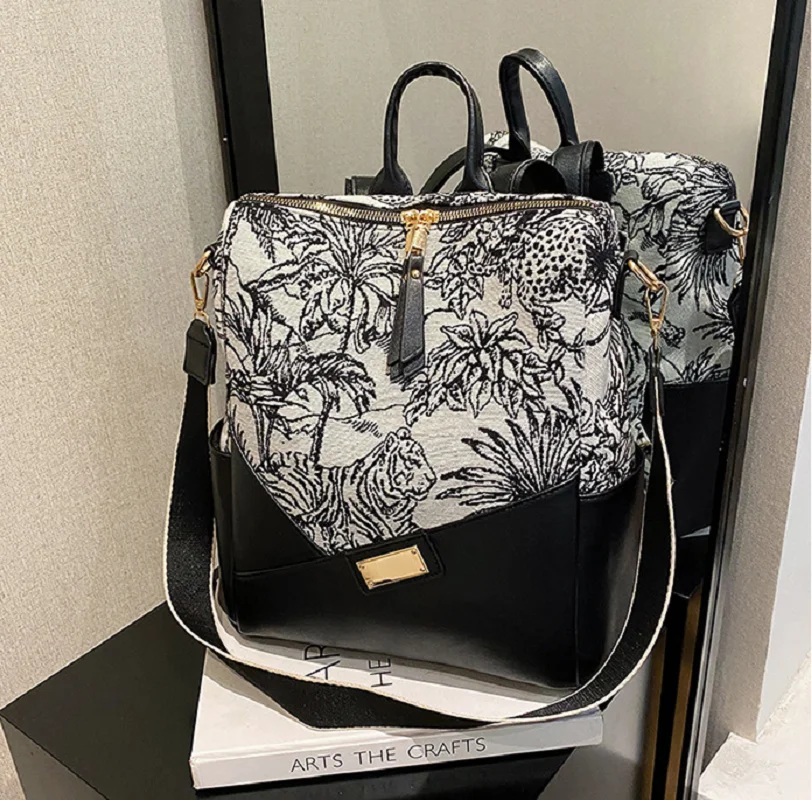 Wholesale New Women Large Capacity Travel Backpack Fashion Printing Shoulder Bags School Bag Ladies Casual Crossbody Bag Totes