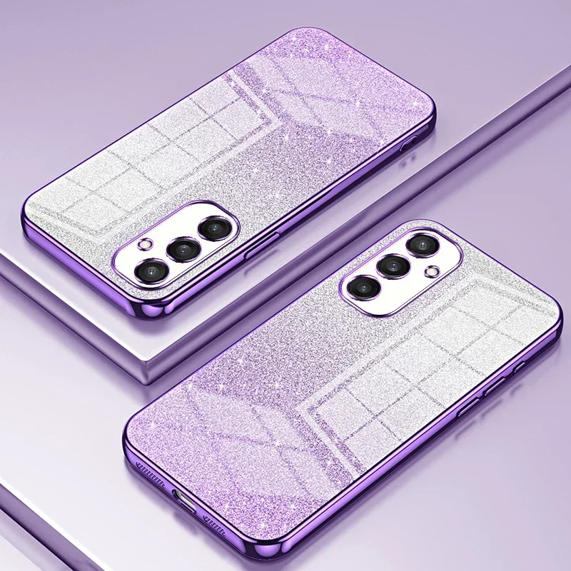 Luxury Gradient Glitter Bling Plating Soft Silicone Back Cover